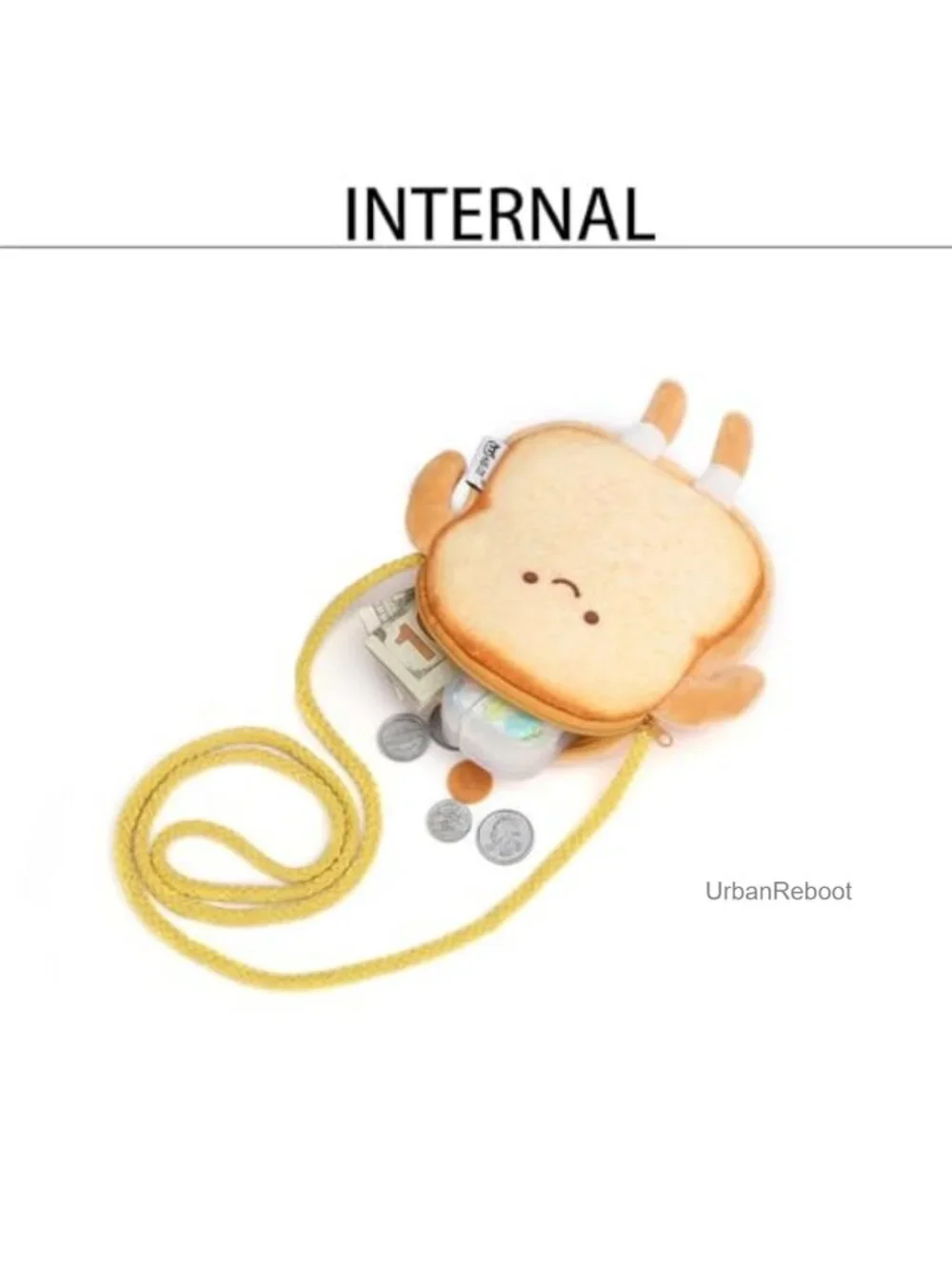Plush Toast Crossbody Bag Cute Mini Purse for Girls Kawaii Y2K Wallet